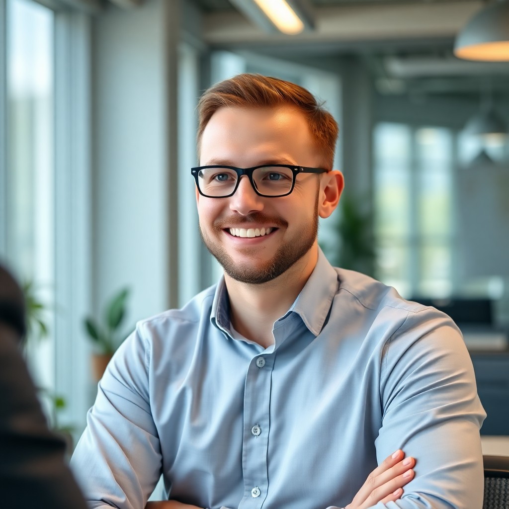 Дмитрий Соловьёв, руководитель отдела продаж, фото в процессе консультации клиента